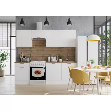 Кухонный гарнитур Paola 2.4м ЛДСП - Белый (Горизонт)