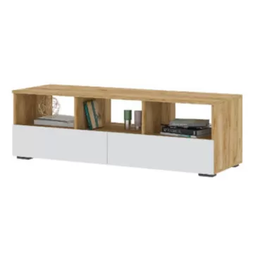 Тумба ТВ Хелен ТБ-02 - Белый/Дуб Крафт золотой (Стендмебель)