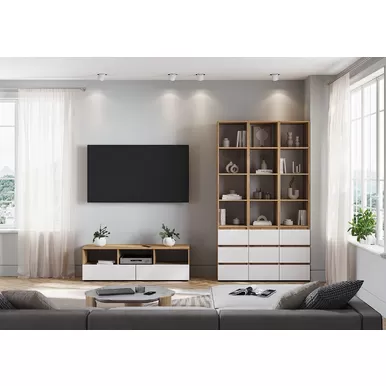 Гостиная Хелен - Комплект 1 - Белый/Дуб Крафт золотой (Стендмебель)