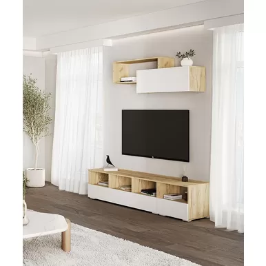 Гостиная Хелен - Комплект 2 - Белый/Дуб Крафт золотой (Стендмебель)