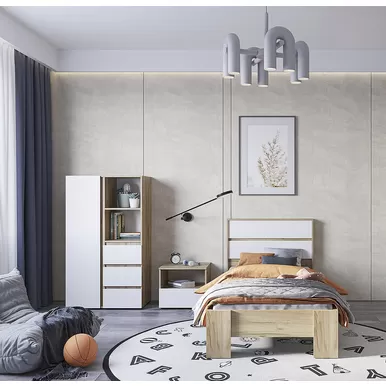 Детская Хелен - Комплект 3 - Белый/Дуб крафт золотой (Стендмебель)