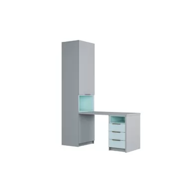 Стол письменный ДЖЕРСИ СП-001 - Шиншилла Серая / Кенди / Матовый Скай (МК Стиль)