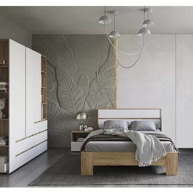 Детская Хелен - Комплект 4 - Белый/Дуб крафт золотой (Стендмебель)