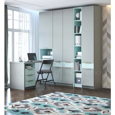 Детская ДЖЕРСИ - Комплект 4 - Шиншилла Серая / Кенди / Матовый Скай / Мята (МК Стиль)