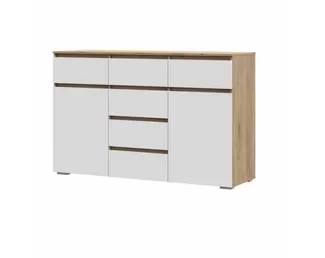 Комод Хелен КМ-05 (6 ящиков) - Белый/Дуб крафт золотой (Стендмебель)