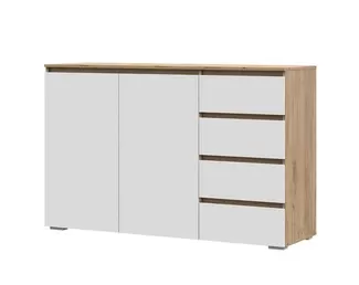 Комод Хелен КМ-06 (4 ящика) - Белый/Дуб крафт золотой (Стендмебель)