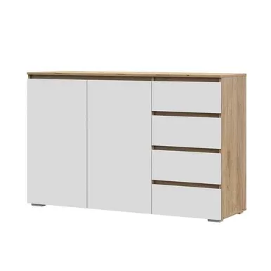 Комод Хелен КМ-06 (4 ящика) - Белый/Дуб крафт золотой (Стендмебель)