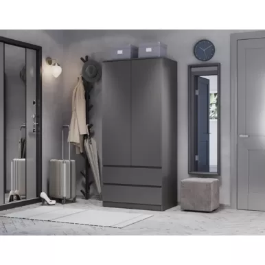 Шкаф 2-х створчатый Симпл ШК-03 - Графит (BTS)