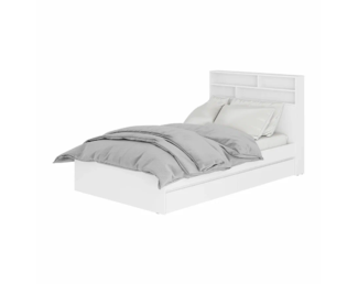 Кровать 1,2 м Симпл КР-07 с надстройкой - Белый (BTS)