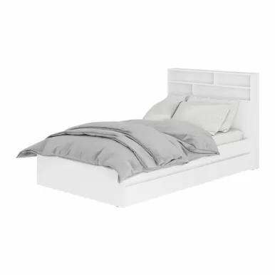 Кровать 1,2 м Симпл КР-07 с надстройкой - Белый (BTS)