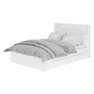 Кровать 1,4 м Симпл КР-12 с надстройкой - Белый (BTS)