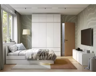 Спальный гарнитур Симпл - Комплект 1 - Белый (BTS)