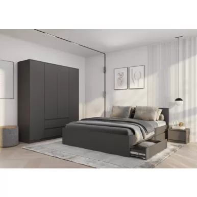 Спальный гарнитур Симпл - Комплект 2 - Графит (BTS)