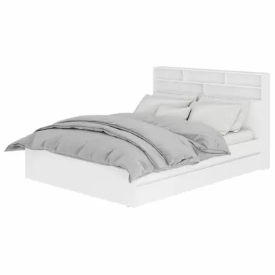 Кровать 1,6 м Симпл КР-17 с надстройкой - Белый (BTS)