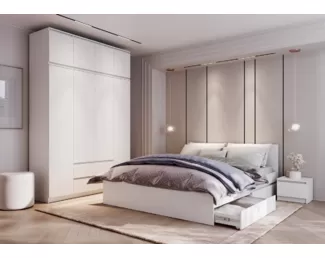 Спальный гарнитур Симпл - Комплект 4 - Белый (BTS)