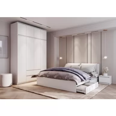 Спальный гарнитур Симпл - Комплект 4 - Белый (BTS)