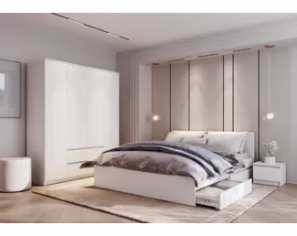 Спальный гарнитур Симпл - Комплект 8 - Белый (BTS)