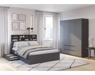 Спальный гарнитур Симпл - Комплект 10 - Графит (BTS)