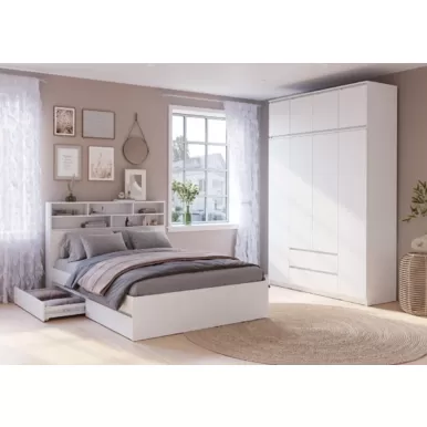 Спальный гарнитур Симпл - Комплект 11 - Белый (BTS)