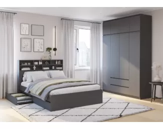 Спальный гарнитур Симпл - Комплект 11 - Графит (BTS)