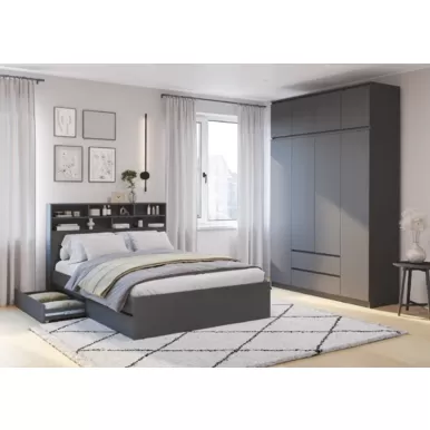 Спальный гарнитур Симпл - Комплект 11 - Графит (BTS)