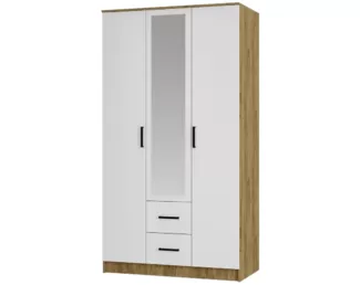 Шкаф 3-х створчатый Евро ШК-06 - Белый / Крафт (BTS)