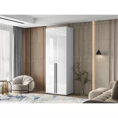 Шкаф 2-х створчатый Норд (800) - Белый / Белый глянец (МИФ)