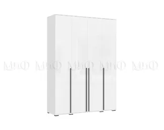 Шкаф 4-х створчатый Норд (1600) - Белый / Белый глянец (МИФ)