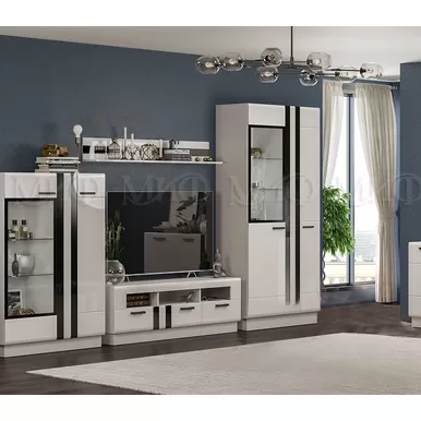 Гостиная Магнолия (Комплект 1) - Белый глянец (МИФ)