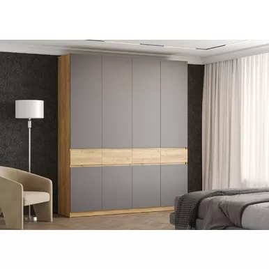 Шкаф Бостон ШК-004 - Дуб Крафт золотой / Серый Шифер (МК Стиль А)