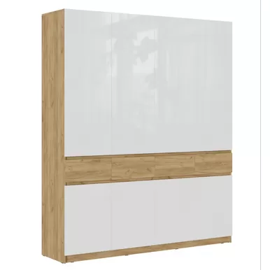 Шкаф Бостон ШК-004 - Дуб Крафт золотой / Белый глянец (МК Стиль А)