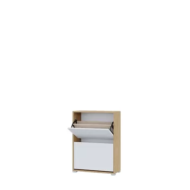 Обувница Домино - Белый/Дуб золотой крафт (Горизонт)