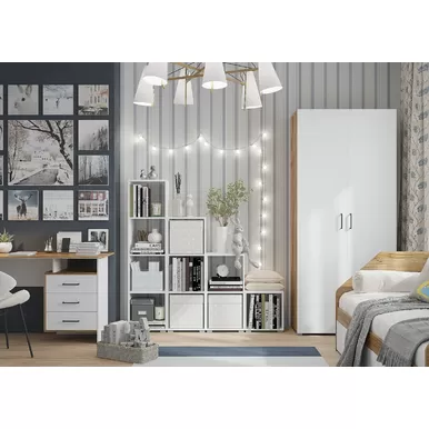 Детская спальня Лайт - Комплект 12 - Белый/Дуб золотой (Горизонт)