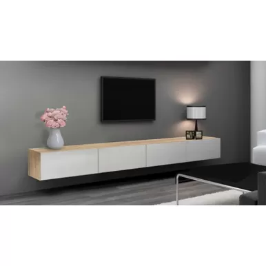 Тумба Лия 3 - Сонома / Белый глянец (Рикко)