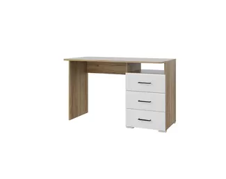 Письменный стол Ненси - Белый глянец/Дуб золотой (Горизонт)