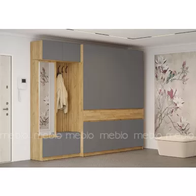 Прихожая Бостон - Комплект 4 - Дуб Крафт золотой / Серый Шифер (МК Стиль)