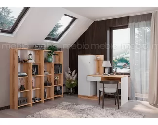 Кабинет Юкки - Комплект 1 - Белый шагрень/Дуб делано (Стендмебель)