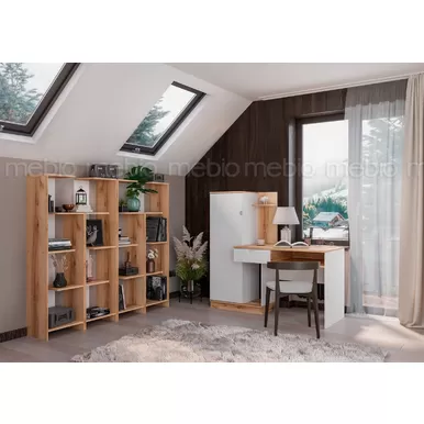 Кабинет Юкки - Комплект 1 - Белый шагрень/Дуб делано (Стендмебель)