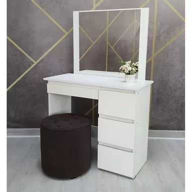 Стол косметический без подсветки Аванта - Белый шагрень (Рикко)