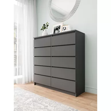 Комод Аванта 1200 (10 ящиков) - Графит (Рикко)