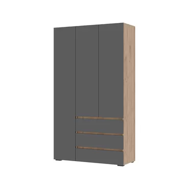 Шкаф 3х створчатый Хелен ШК-06 - Графит серый/Дуб крафт золотой (Стендмебель)