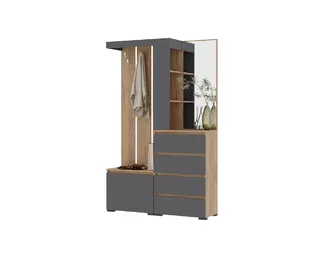 Прихожая Хелен ПР-01 - Графит серый/Дуб крафт золотой (Стендмебель)
