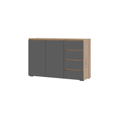 Комод Хелен КМ-06 (4 ящика) - Графит серый/Дуб крафт золотой (Стендмебель)