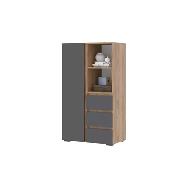 Шкаф Хелен ШК-03 - Графит серый/Дуб крафт золотой (Стендмебель)