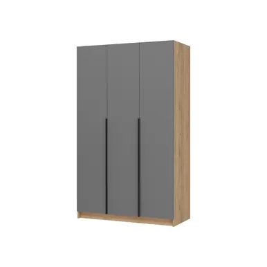 Шкаф 3-х створчатый Лион ШК-02 - Графит серый/Дуб крафт золотой (Стендмебель)
