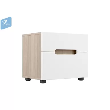 Тумба прикроватная ТМ-023 Палермо-3 - Ясень Шимо светлый / Белый глянец (МК Стиль)