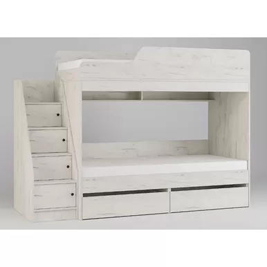 Кровать двухъярусная Гранд - Дуб Крафт белый (Стендмебель)