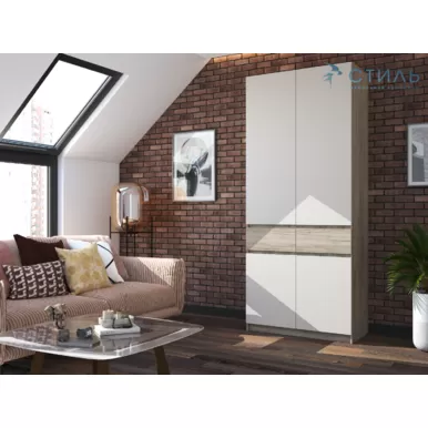 Шкаф Бостон ШК-001 - Кашемир/Дуб Крафт серый (МК Стиль)