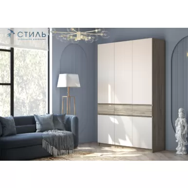 Шкаф Бостон ШК-002 - Кашемир/Дуб Крафт серый (МК Стиль)