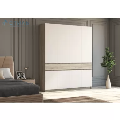 Шкаф Бостон ШК-004 - Кашемир/Дуб Крафт серый (МК Стиль)